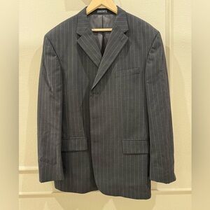 Classic custom wool Nautica Charcoal Pinstripe Men's suit set